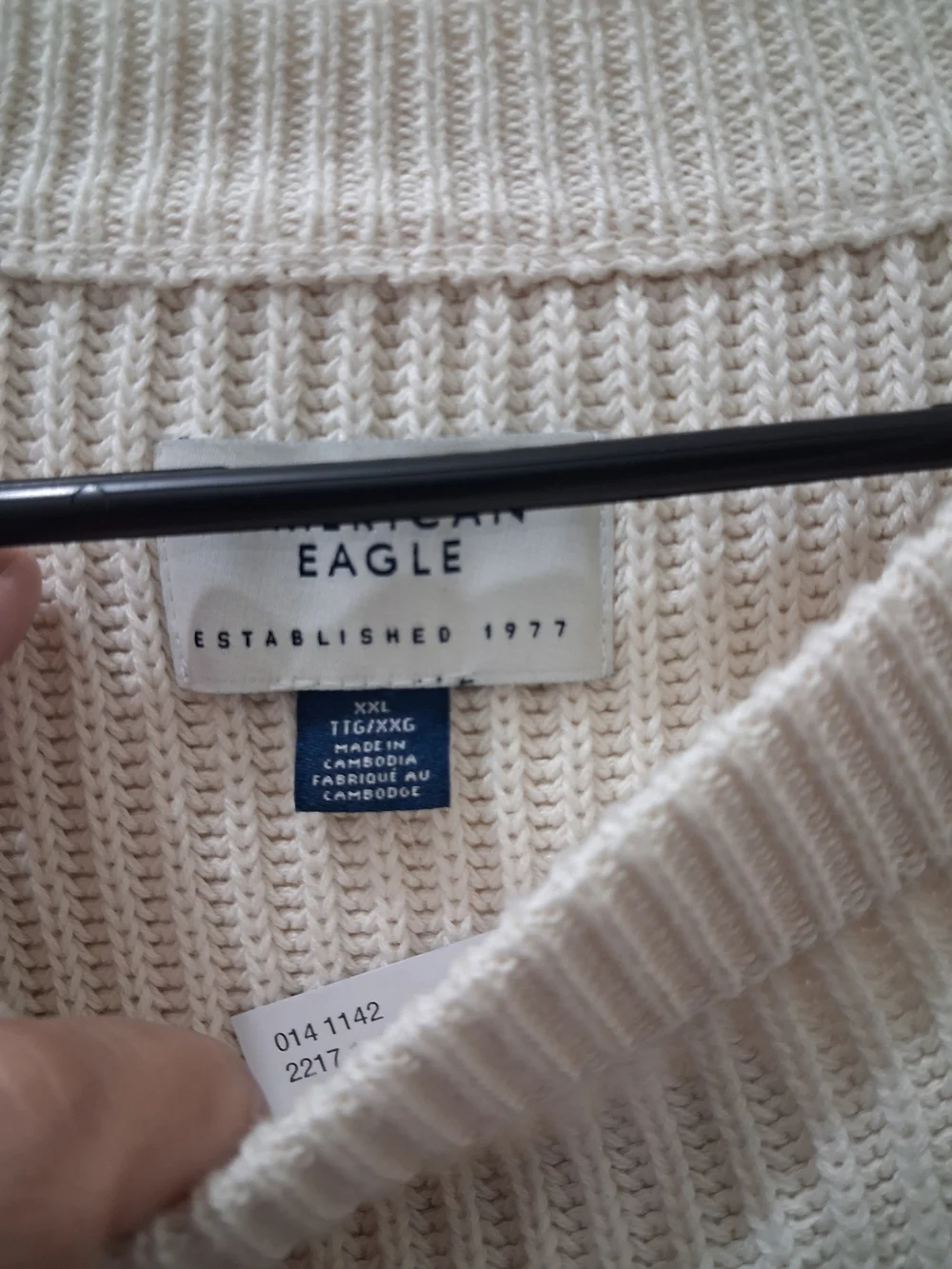 American Eagle Outfitters Crewneck Sweater in Cream